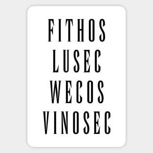 Fithos Lusec Wecos Vinosec Succession Of Witches Love (Black Text) Sticker